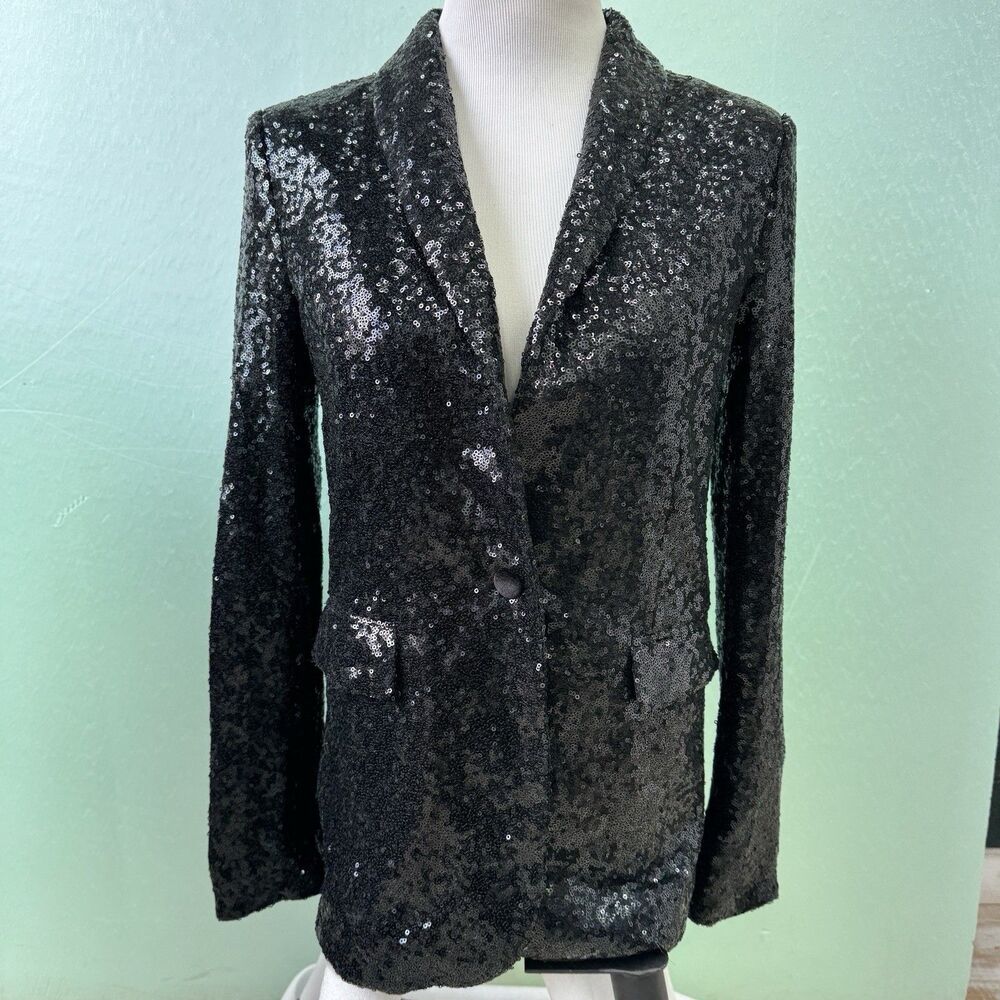 NWT Size 8 Esmara By Heidi Klum Sequin Black Blazer Jacket party cocktail